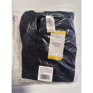 Members Mark Womens Ribbed Tank Top 3 Pack Black White Grey Medium SC1441